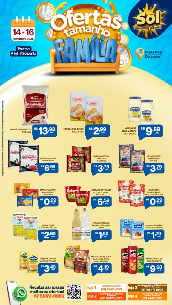 Supermercado Sol e as ofertas tamanho família
