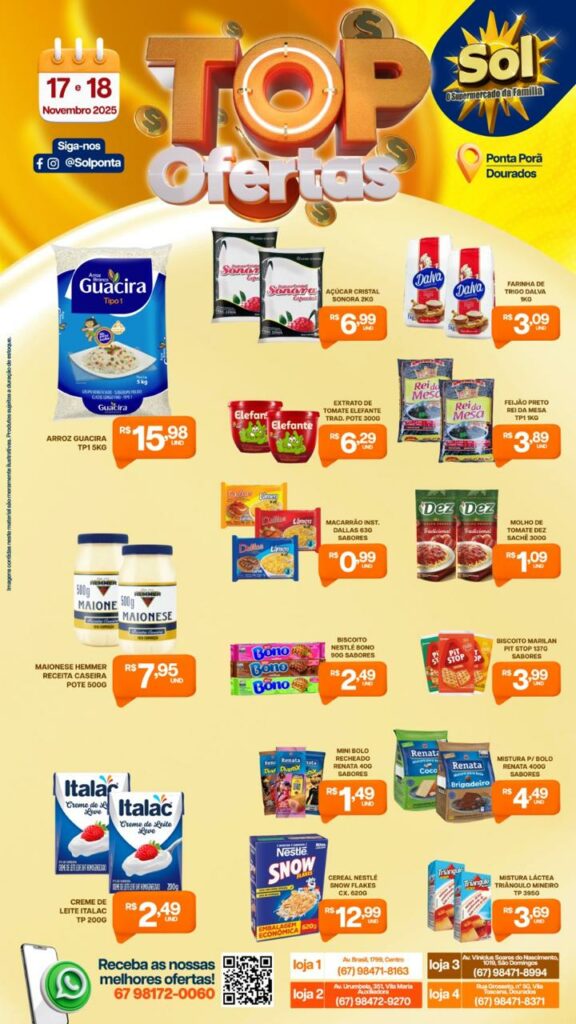 Supermercado Sol e as tops ofertas