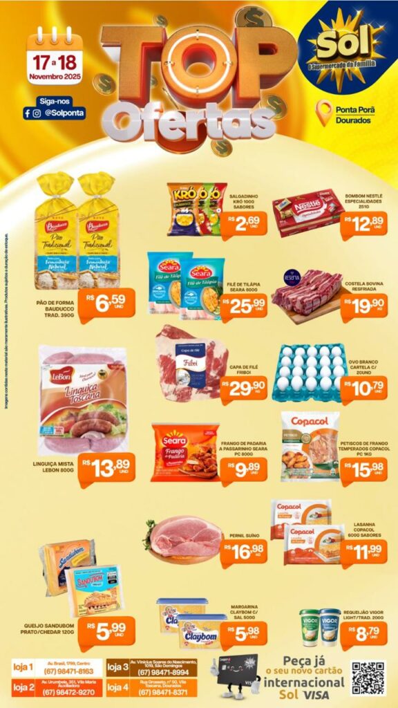 Supermercado Sol e as tops ofertas