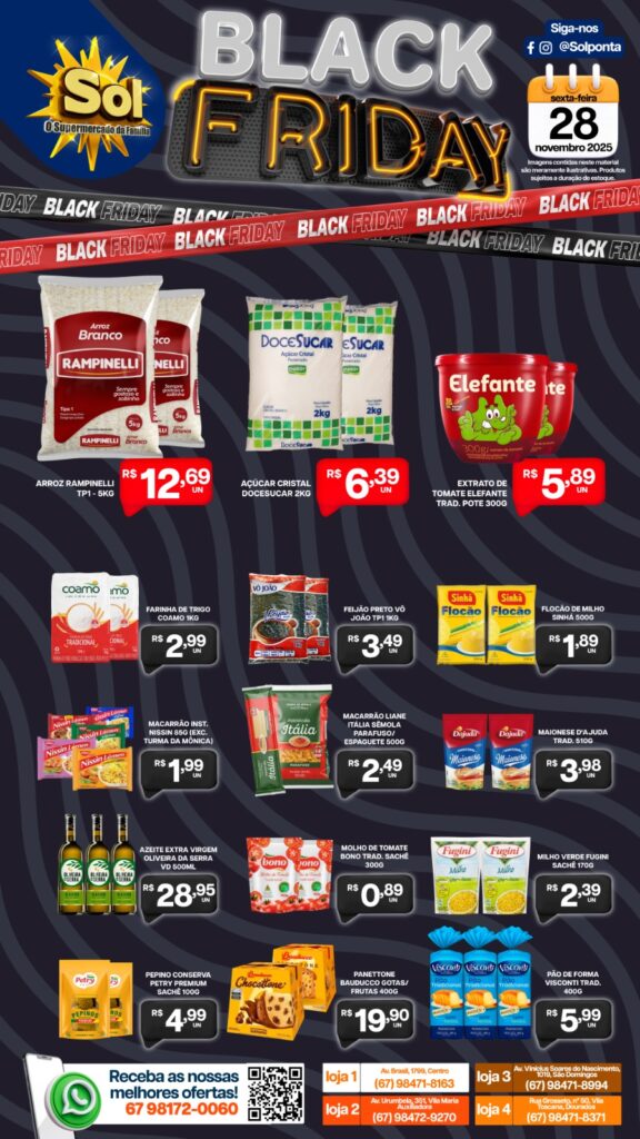 Somente hoje: Black Friday no supermercado Sol