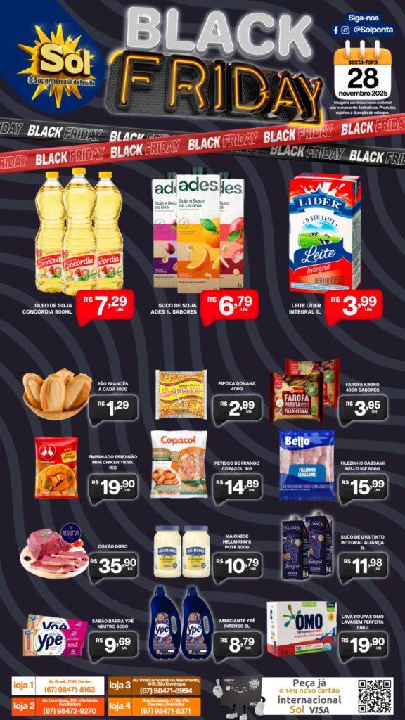 Somente hoje: Black Friday no supermercado Sol
