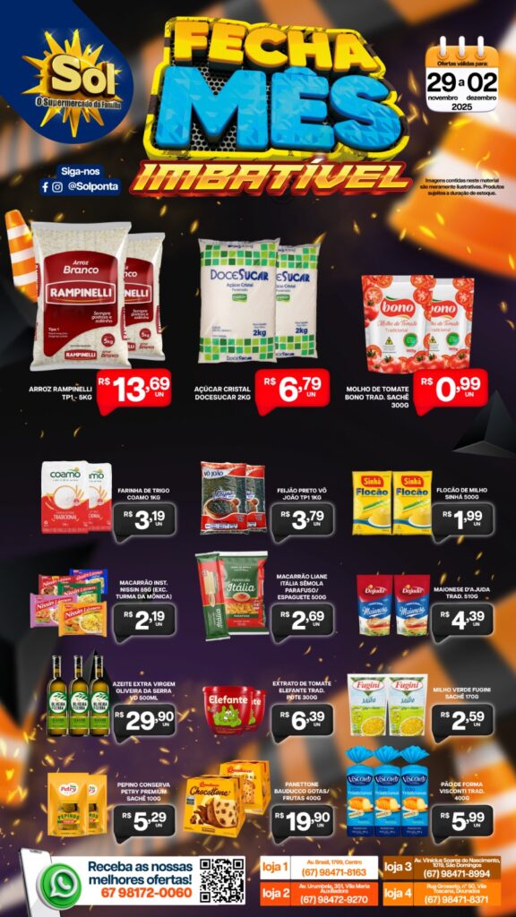 Supermercado Sol e as ofertas Fecha Mês