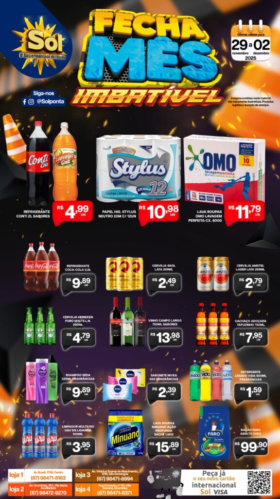 Supermercado Sol e as ofertas Fecha Mês