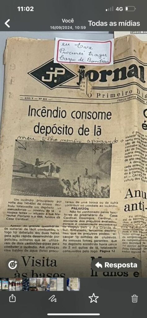 Eva Siqueira de Jesus: pioneira de Ponta Porã atuou decisivamente para implantação do Corpo de Bombeiros na fronteira Eva Siqueira de Jesus: pioneira de Ponta Porã atuou decisivamente para implantação do Corpo de Bombeiros na fronteira