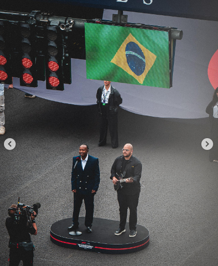 Thiaguinho relembra infância em MS após cantar hino nacional na F1: ‘Emoção’