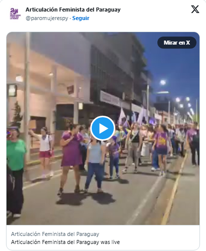 Gran marcha de mujeres en Asunción en reclamo de sus derechos y contra todas las violencias