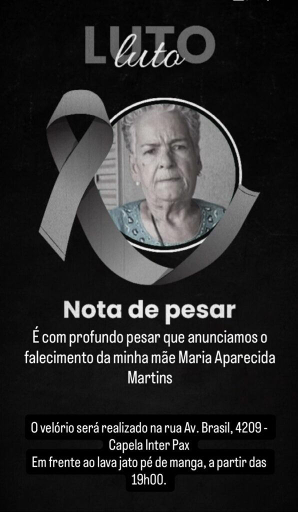 Nota de Falecimento: Maria Aparecida Martins