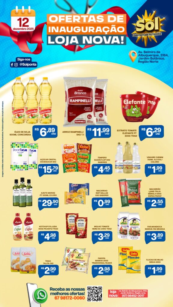 Ponta Porã: Supermercado Sol inaugura a quarta loja