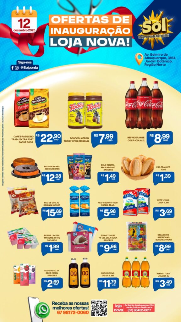 Ponta Porã: Supermercado Sol inaugura a quarta loja