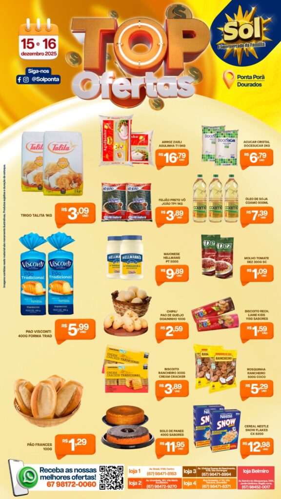 Confira a Top Ofertas do Supermercado Sol