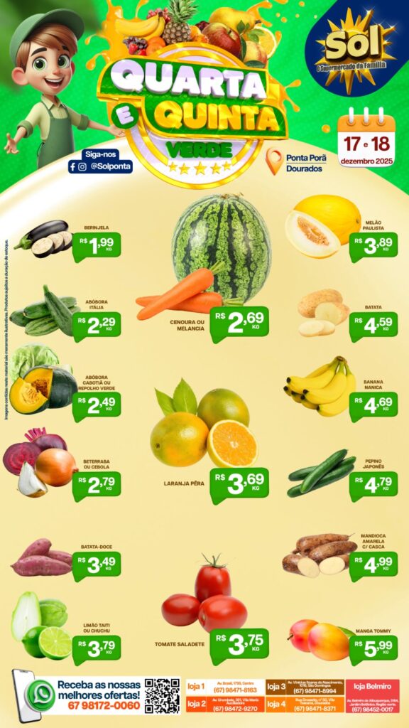 Confira as ofertas da Quinta Verde do Supermercado Sol