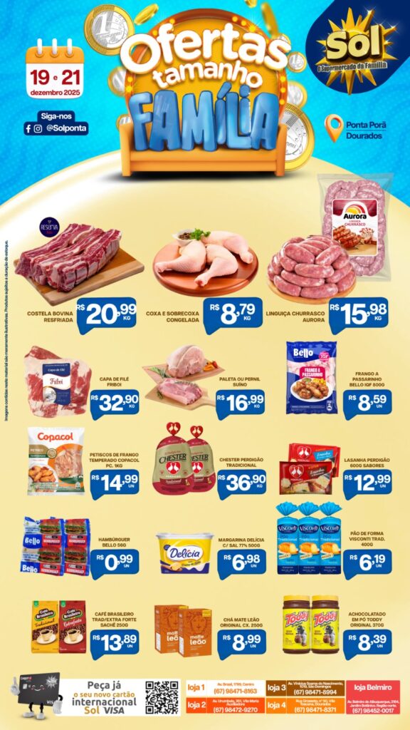 Supermercado Sol e as ofertas tamanho família