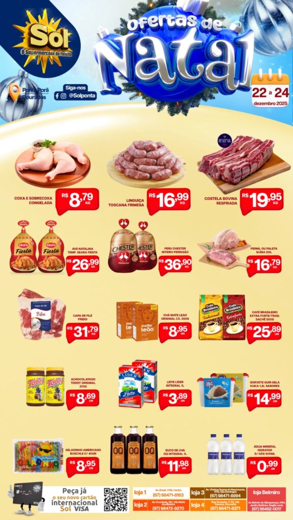 Ofertas de natal do Supermercado Sol