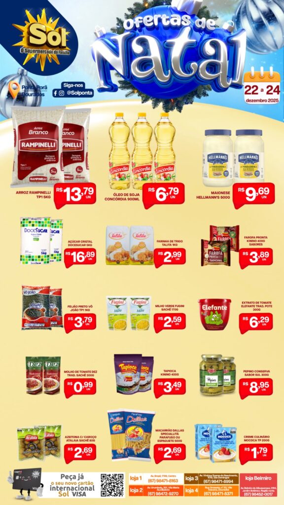 Ofertas de natal do Supermercado Sol