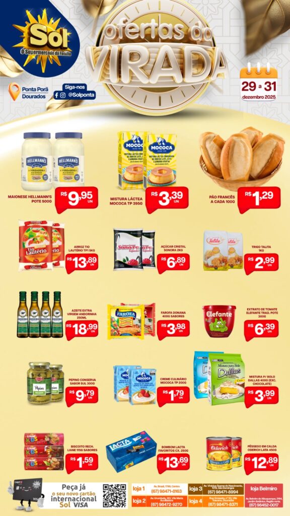Confira ofertas da Virada do Supermercado Sol