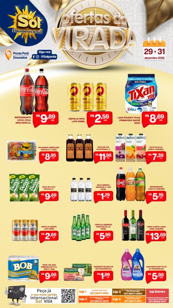Confira ofertas da Virada do Supermercado Sol