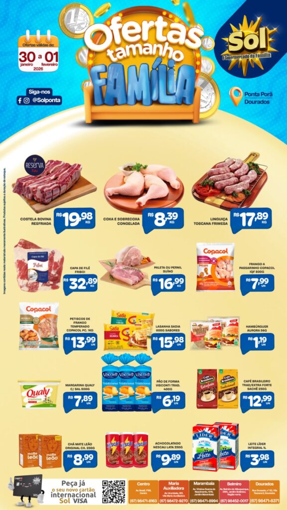 Supermercado Sol e as ofertas tamanho família