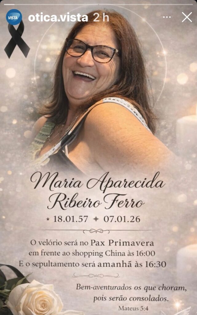 Nota de Falecimento: Maria Aparecida Ribeiro Ferro