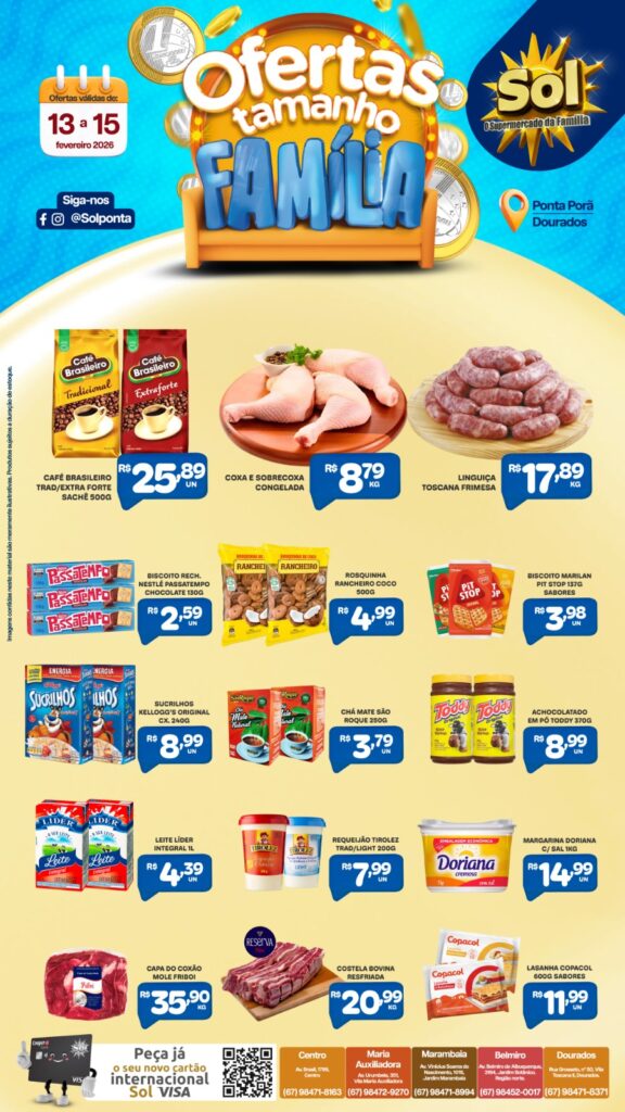 Supermercado Sol e as ofertas tamanho família