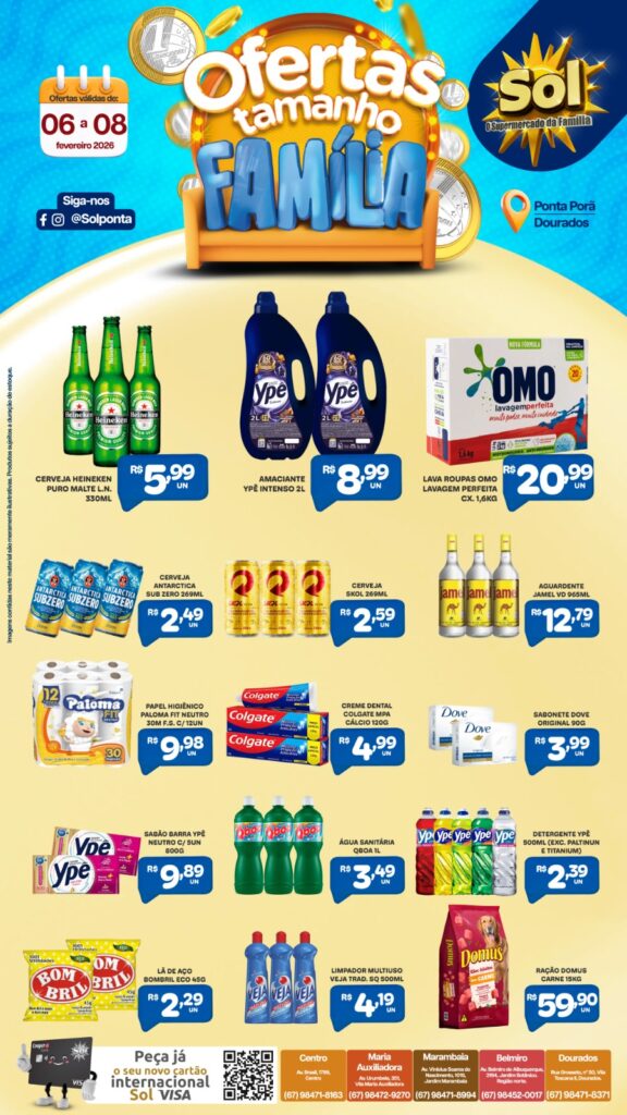 Confira as ofertas Tamanho Família do Supermercado Sol