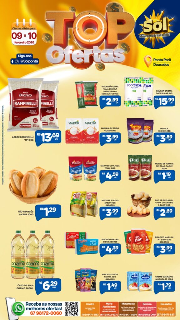 Confira as Top Ofertas do Spermercado Sol