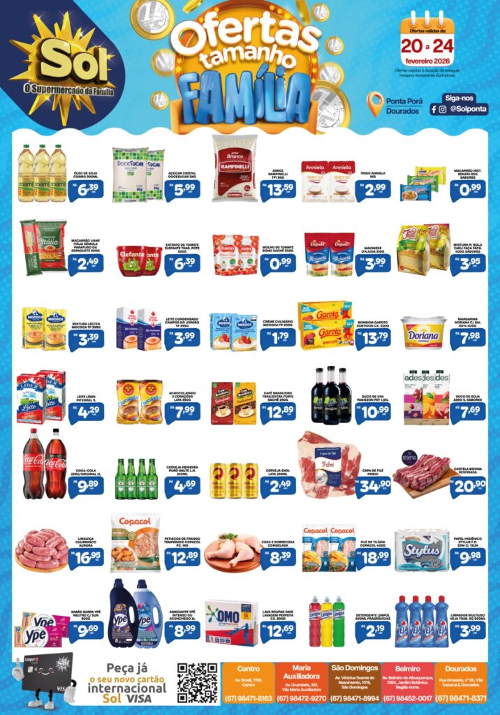 Veja as Ofertas Tamanho Família do Supermercado Sol