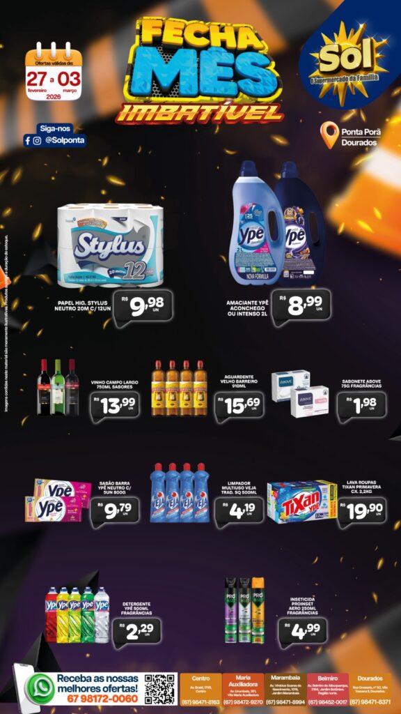 Confira as ofertas Fecha Mês do Supermercado Sol