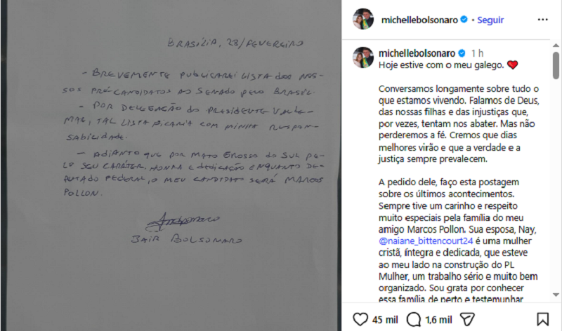 Mudança de cenário: Carta de Bolsonaro pode causar reviravolta nas candidaturas ao Senado do PL em MS