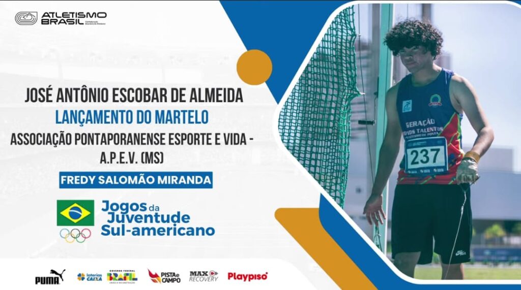 Atletas de MS, incluindo de Ponta Porã, irão representar o Brasil nos Jogos da Juventude Sul-americano Sub-18