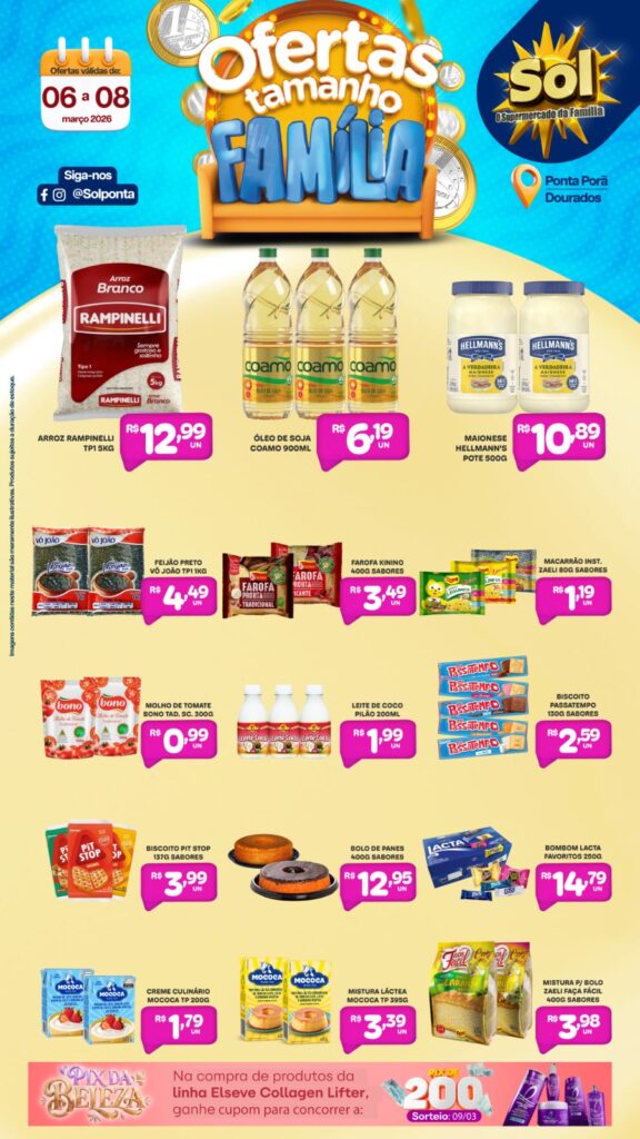 Confira ofertas Tamanho Família do Supermercado Sol