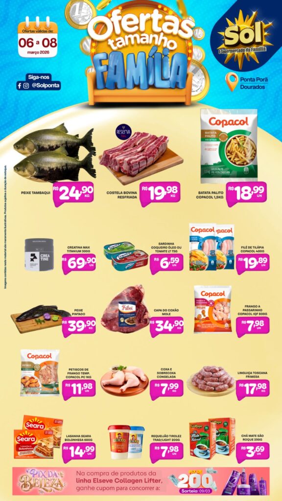 Confira ofertas Tamanho Família do Supermercado Sol