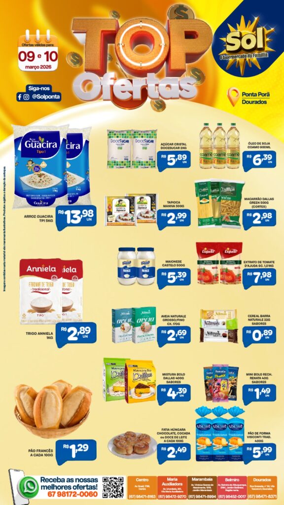 Confira as Top Ofertas do supermercado Sol