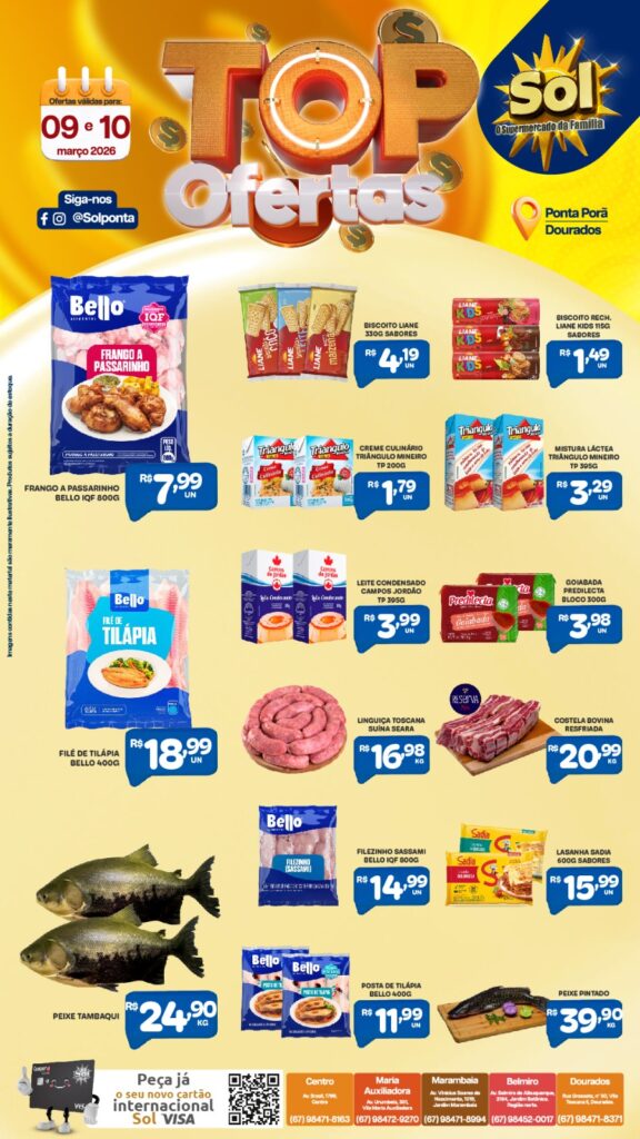 Confira as Top Ofertas do supermercado Sol