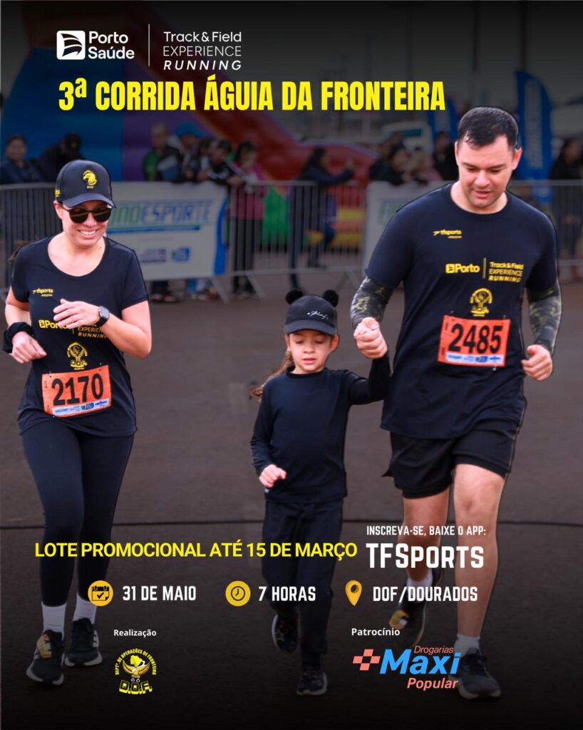 Inscrições no lote promocional para a 3ª Corrida Águia da Fronteira do DOF encerram neste domingo