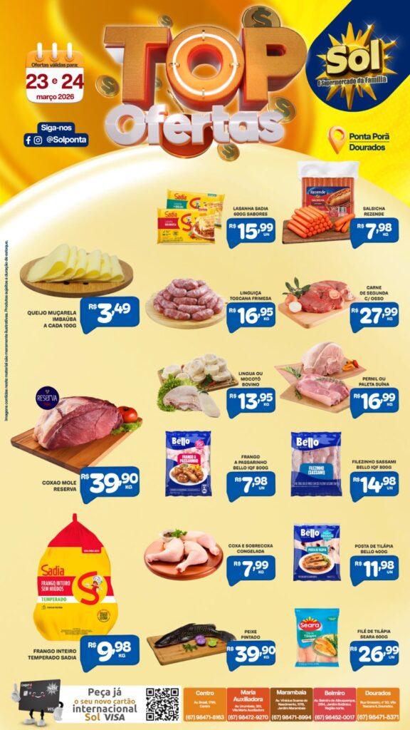 Veja as Top Ofertas do supermercado Sol