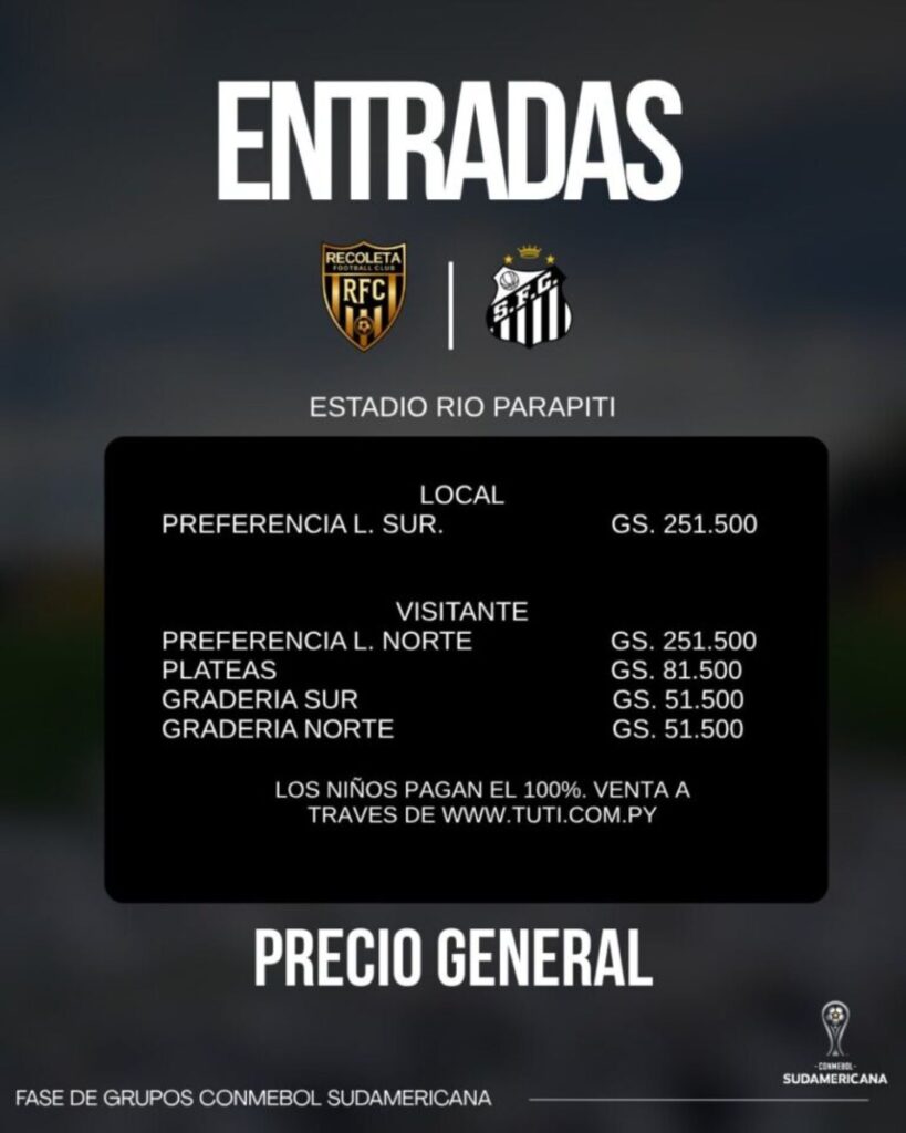 PJC: Recoleta inicia a venda de ingressos para o jogo contra o Santos de Neymar