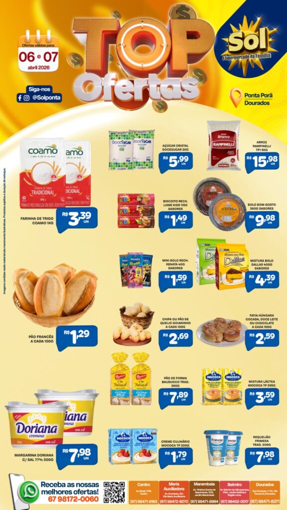 Confira as Top Ofertas do Supermercado Sol