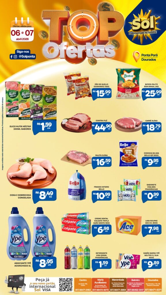 Confira as Top Ofertas do Supermercado Sol