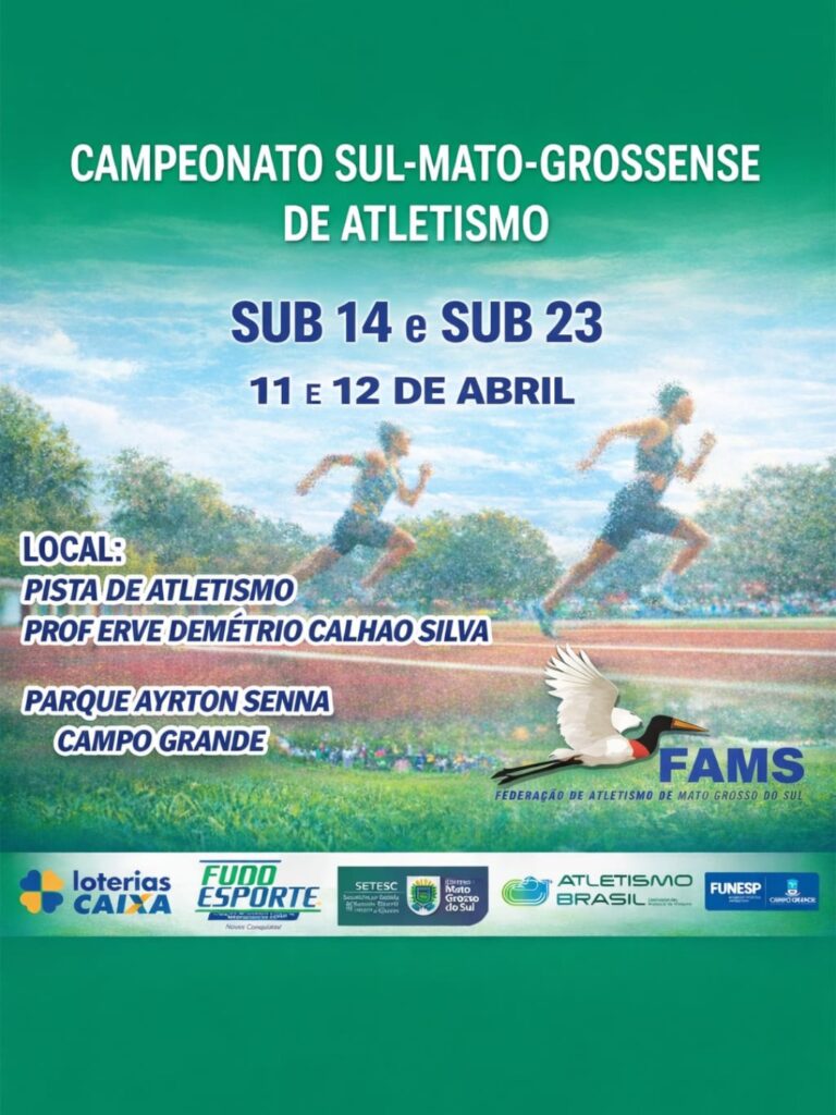 Atletas de MS reúnem neste fim de semana para Campeonato Sul-mato-grossense Sub 14 e Sub 23 Atletas de MS reúnem neste fim de semana para Campeonato Sul-mato-grossense Sub 14 e Sub 23