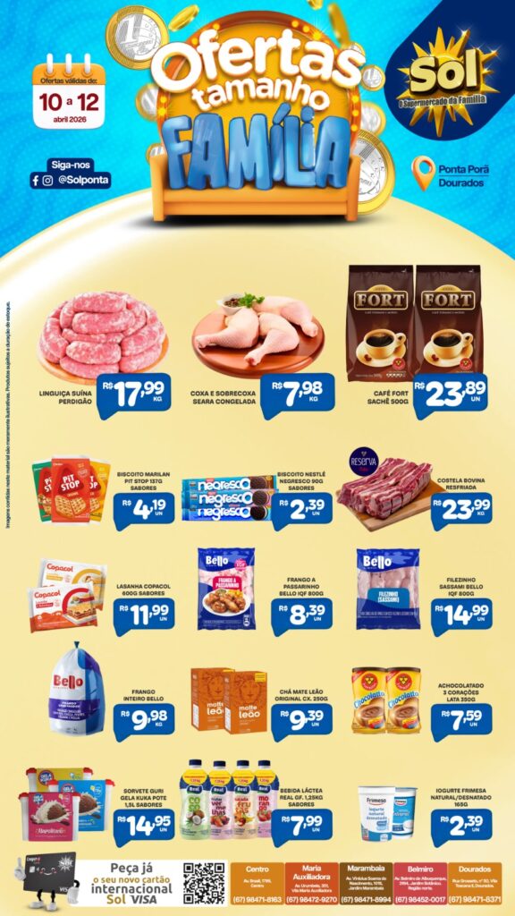 Suoermercado Sol e as ofertas tamanho família