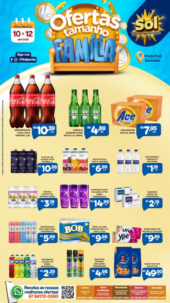 Suoermercado Sol e as ofertas tamanho família