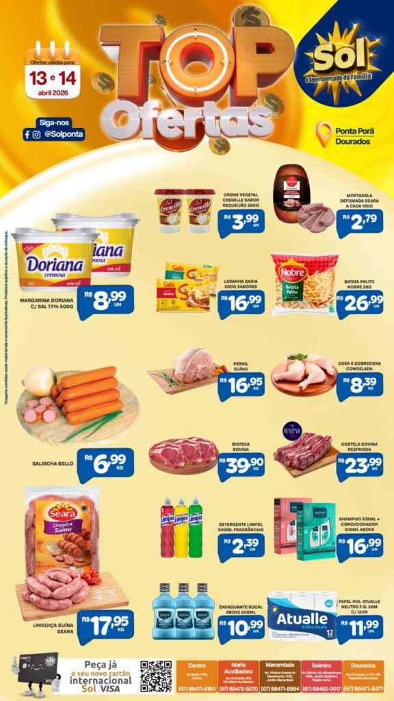 Veja as Top Ofertas do supermercado Sol