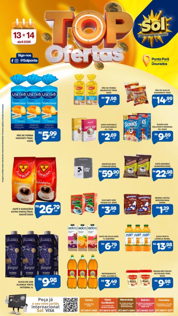 Veja as Top Ofertas do supermercado Sol