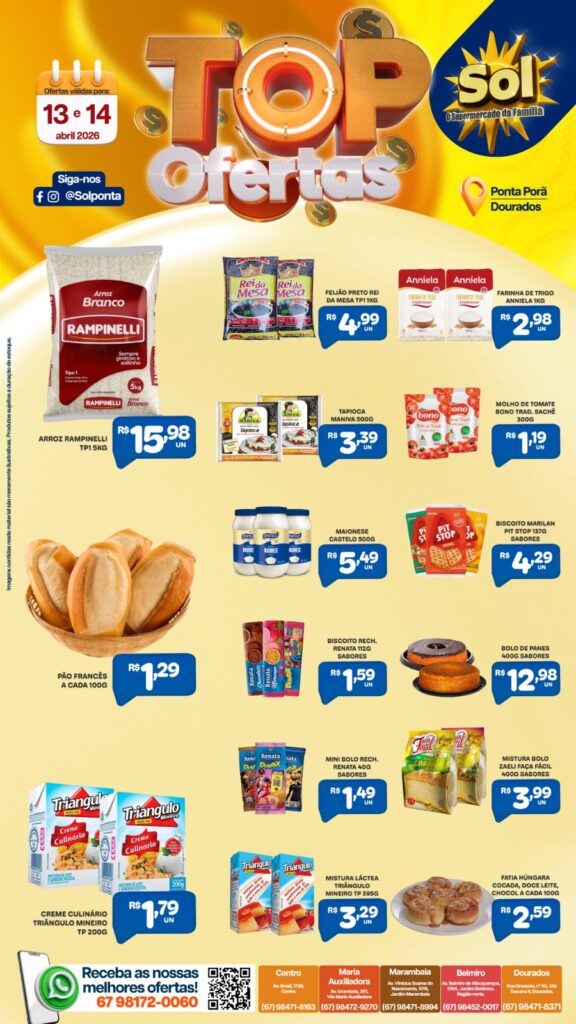 Veja as Top Ofertas do supermercado Sol