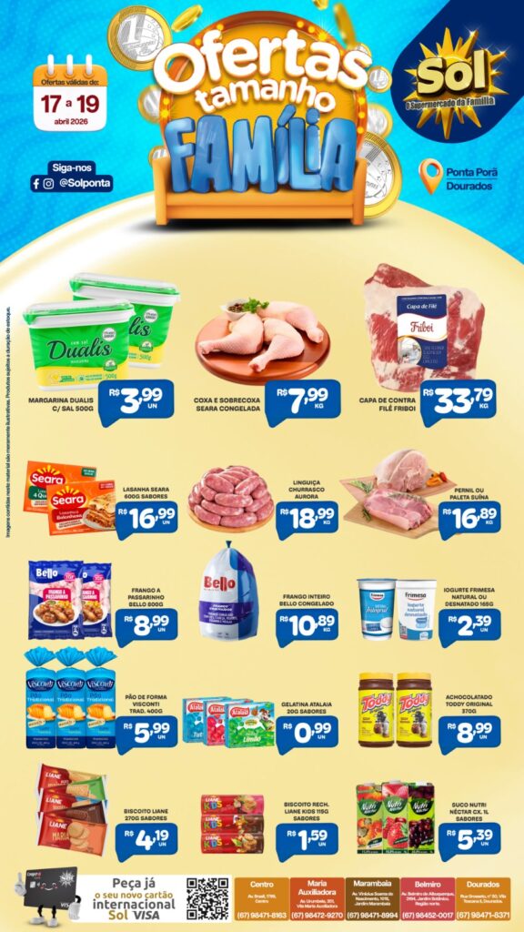 Supermercado Sol e as ofertas tamanho família