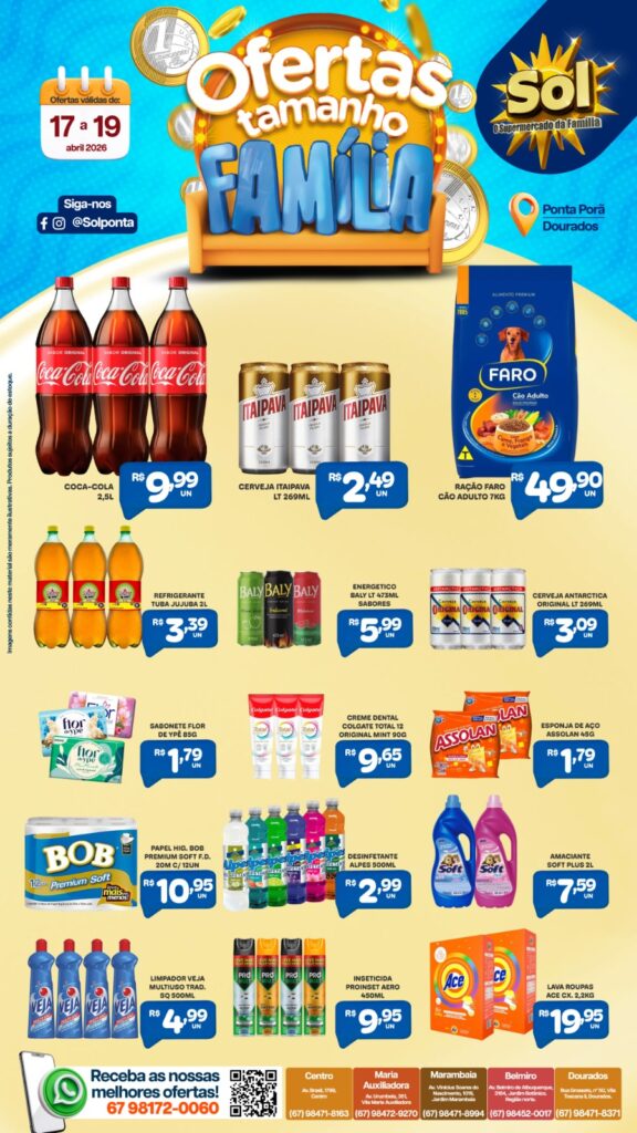 Supermercado Sol e as ofertas tamanho família