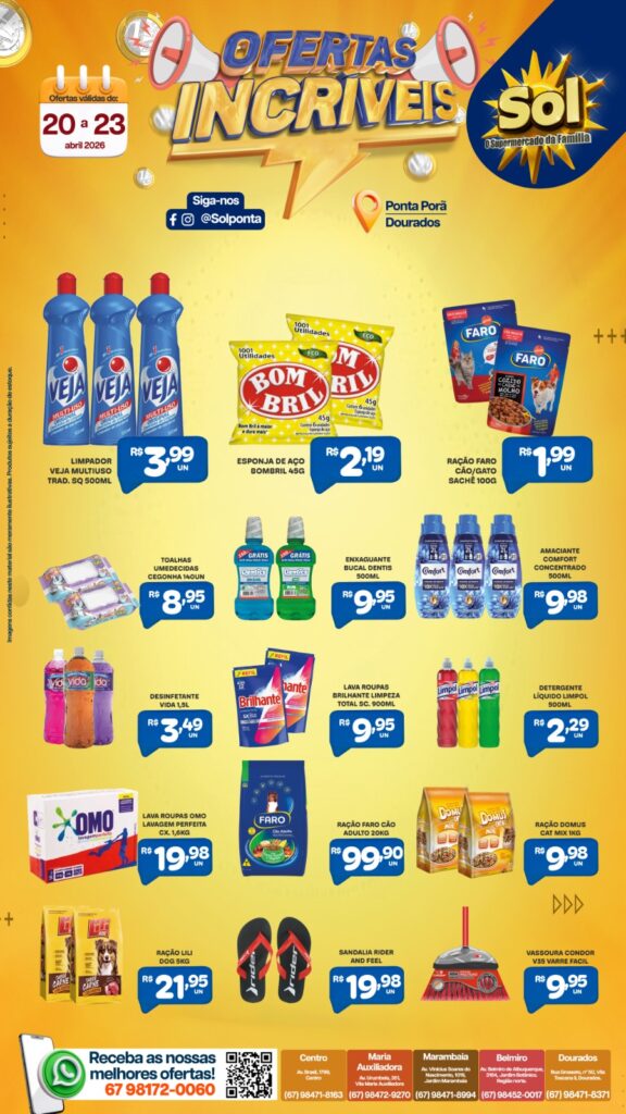 Ofertas Incríveis é no supermercado Sol