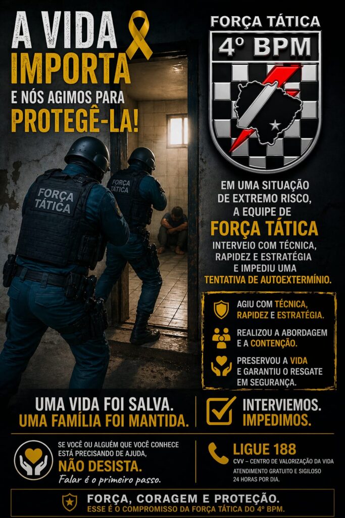 Força Tática do 4º BPM salva vida durante ocorrência em Ponta Porã
