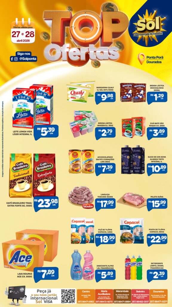 Confira as Top Ofertas do Supermercado Sol