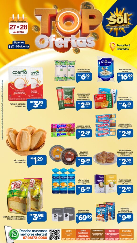 Confira as Top Ofertas do Supermercado Sol